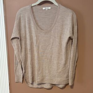 Madewell merino wool cream scoopneck sweater